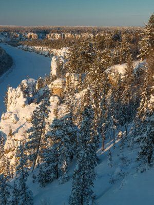 Зима на реке Синяя. Синские Столбы