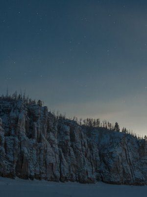 Зима на реке Синяя. Синские Столбы