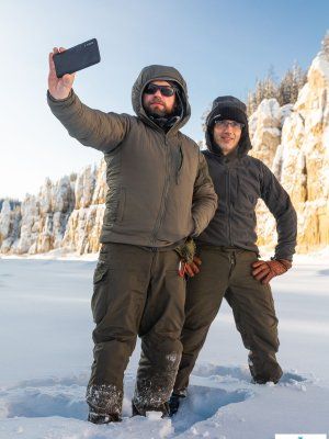 Зима на реке Синяя. Синские Столбы