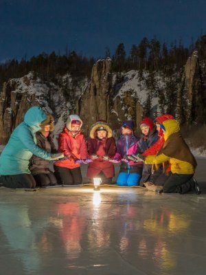 Зима на реке Синяя. Синские Столбы