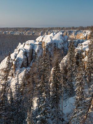 Зима на реке Синяя. Синские Столбы